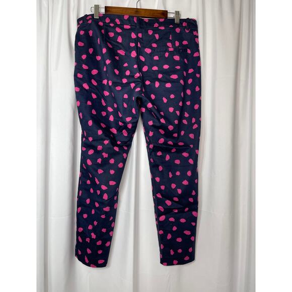H & M women's slacks pants trousers chinos women's 14 blue navy pink fuchsia - Picture 4 of 12